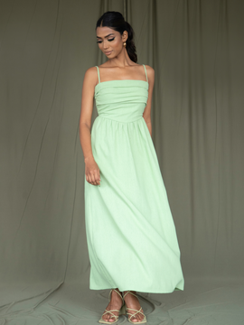 Front Gathered Detail Maxi Dress