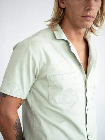 Short sleeved camp collar shirt