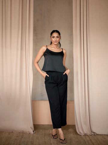 Round Neck Satin Cami Top