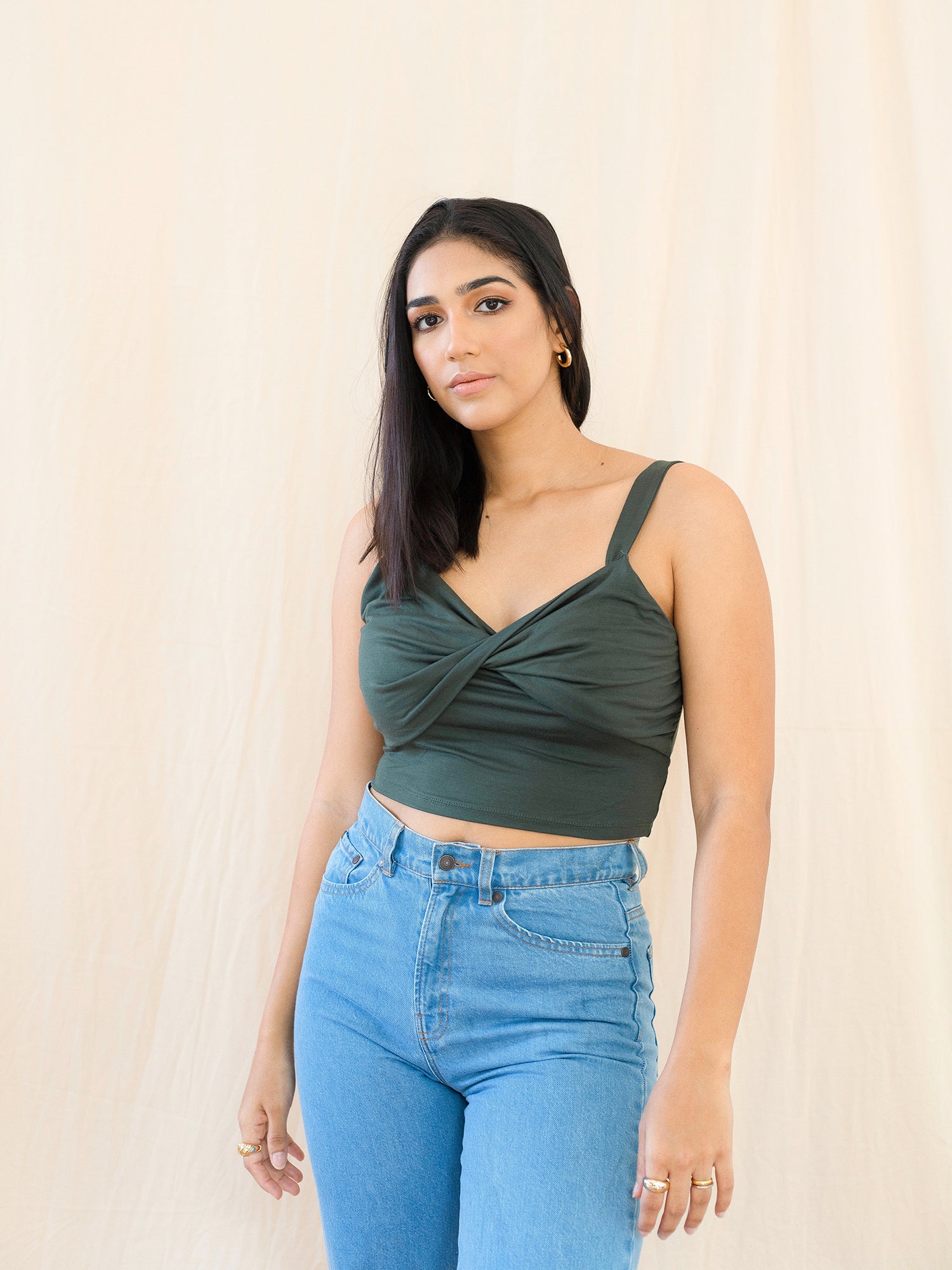 Front Twisted Jersey Top