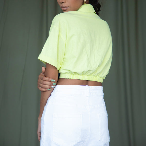 Twist Front Crop Shirt