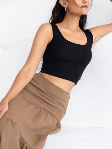 Asymmetrical tiered Midi Skirt