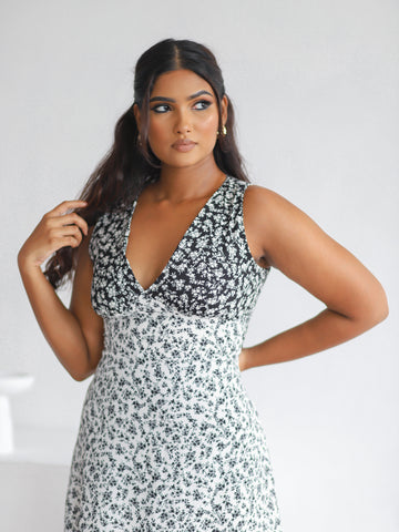 V-Neck Midi Dress