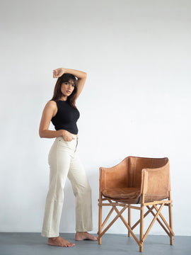 High Waist Straight Leg Denim