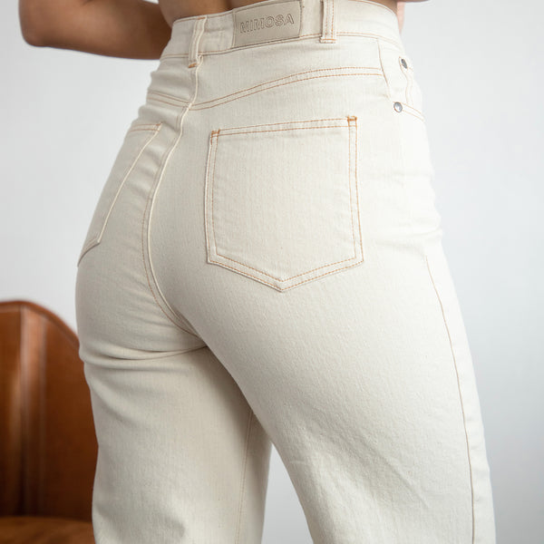 High Waist Ecru Denim