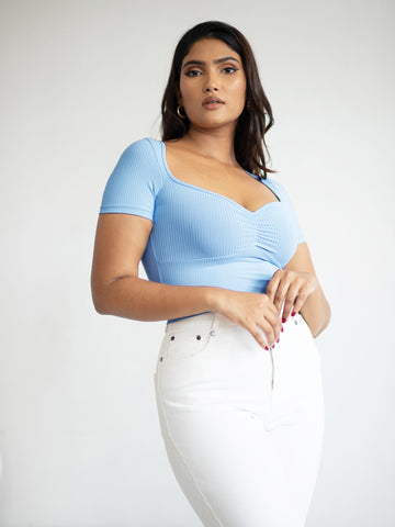 Front Ruch Short Sleeve Top